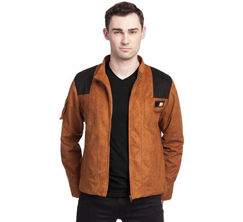 star wars solo han solo faux suede replica jacket|Star Wars Han Solo Story Premium Faux Suede Brown JACKET costume.